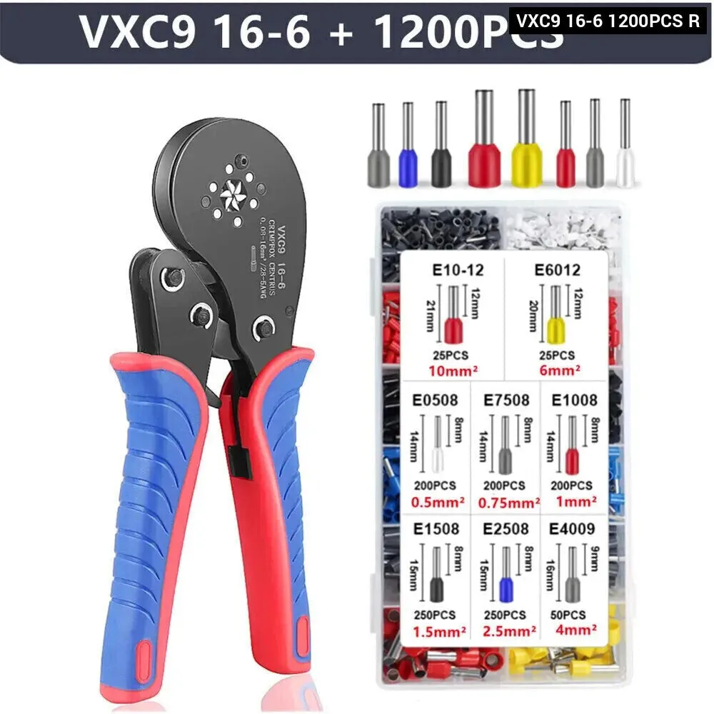 16 6 Tubular Terminal Crimping Tools Precision Electrical Clamps Set