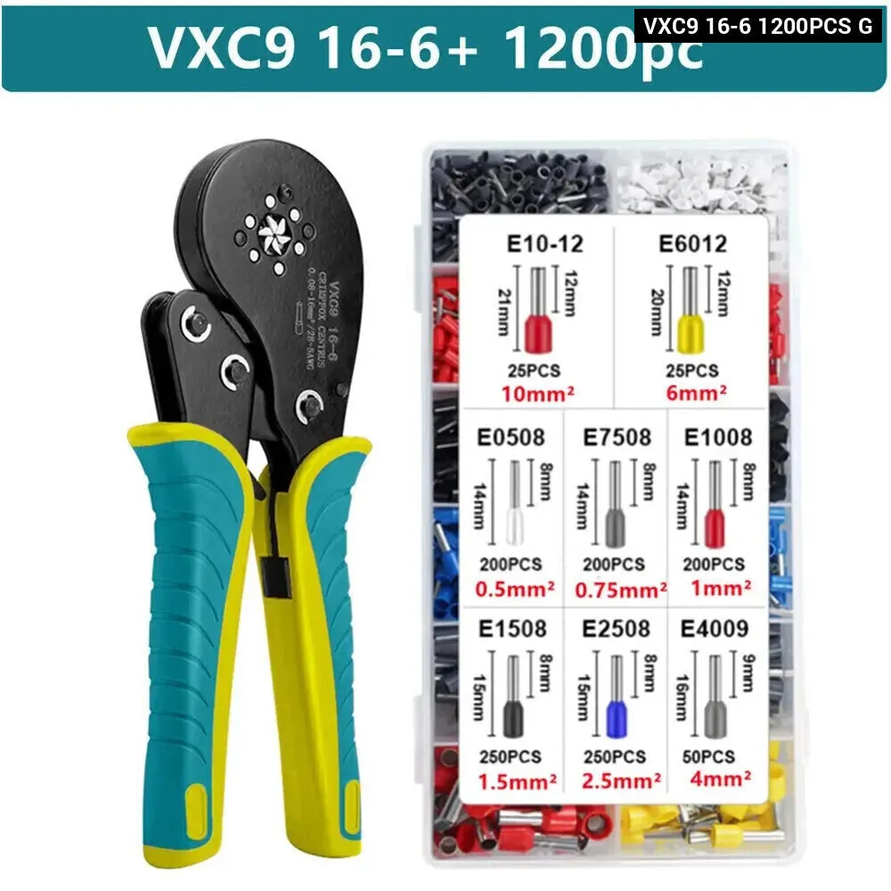 16 6 Tubular Terminal Crimping Tools Precision Electrical Clamps Set