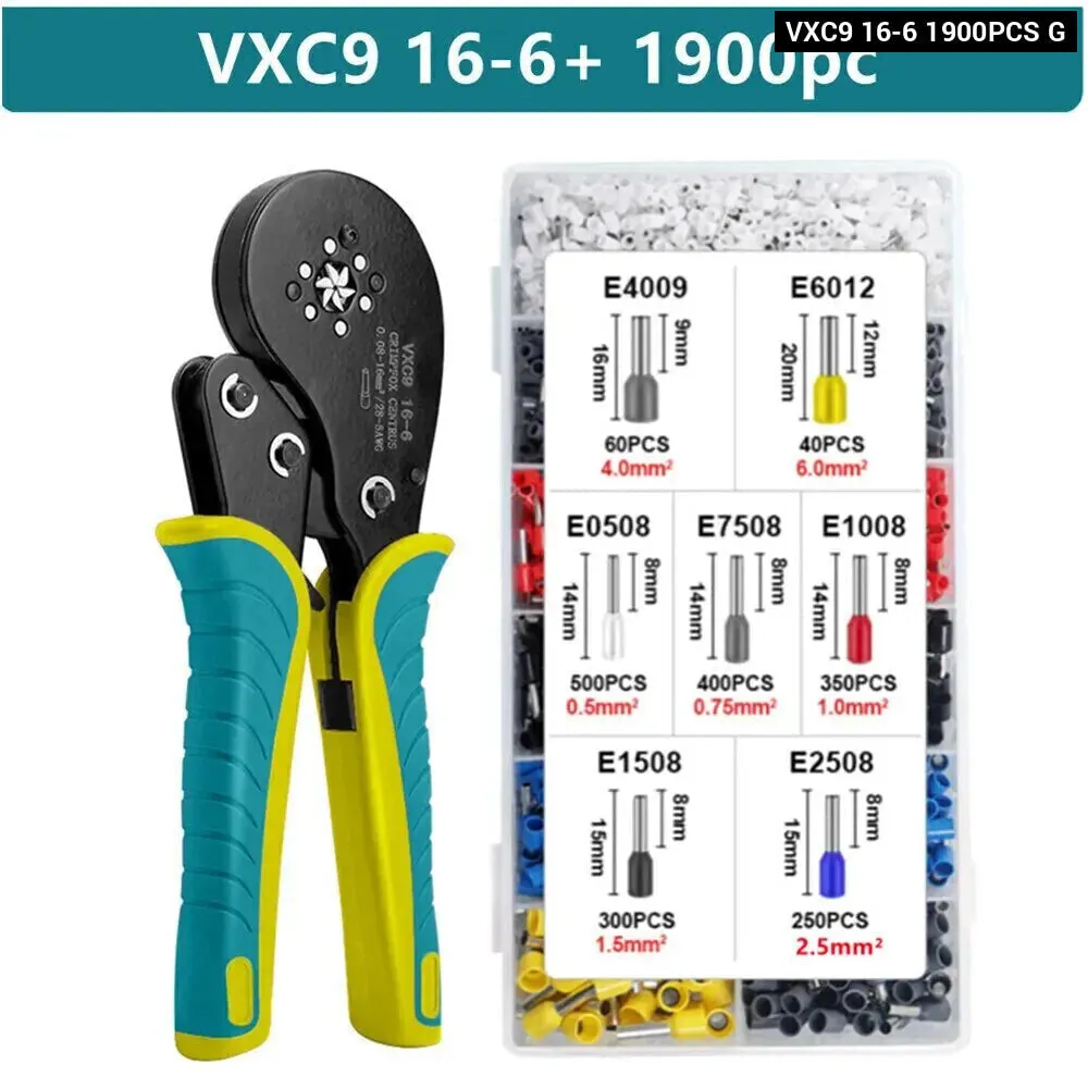 16 6 Tubular Terminal Crimping Tools Precision Electrical Clamps Set