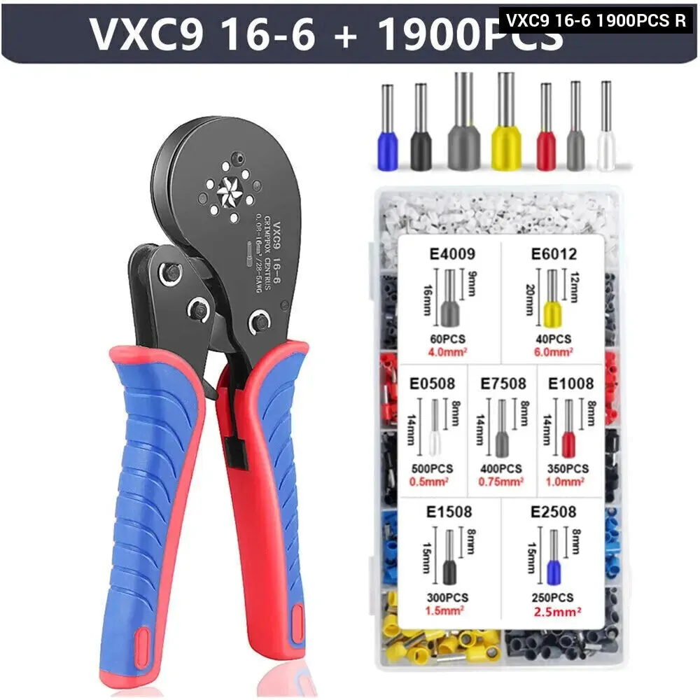 16 6 Tubular Terminal Crimping Tools Precision Electrical Clamps Set