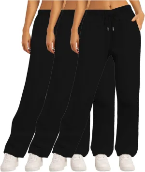 3 Pcs Womens Sweatpants High Waisted Workout Jogger Pants Cinch Bottom Baggy Sweatpant Trendy Y2k Solid Lounge Pants