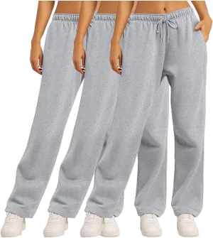 3 Pcs Womens Sweatpants High Waisted Workout Jogger Pants Cinch Bottom Baggy Sweatpant Trendy Y2k Solid Lounge Pants