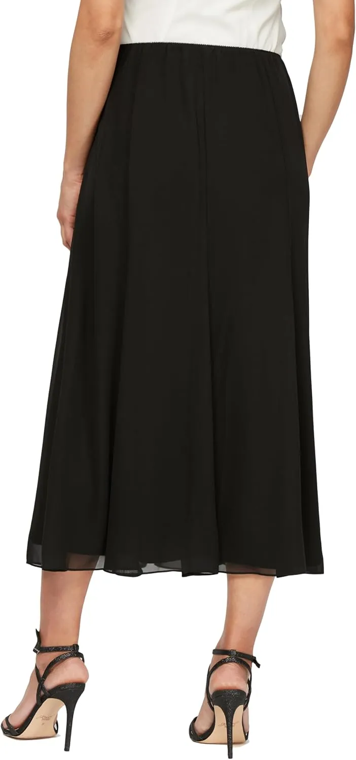 Alex Evenings Women's Midi Length Formal Skirt (Reg and Petite)