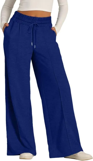 Aniywn Straight Wide Leg Sweatpants for Women Trendy High Waisted Yoga Pants Comfy Loose Fit Drawstring Jogger Athletic Pants