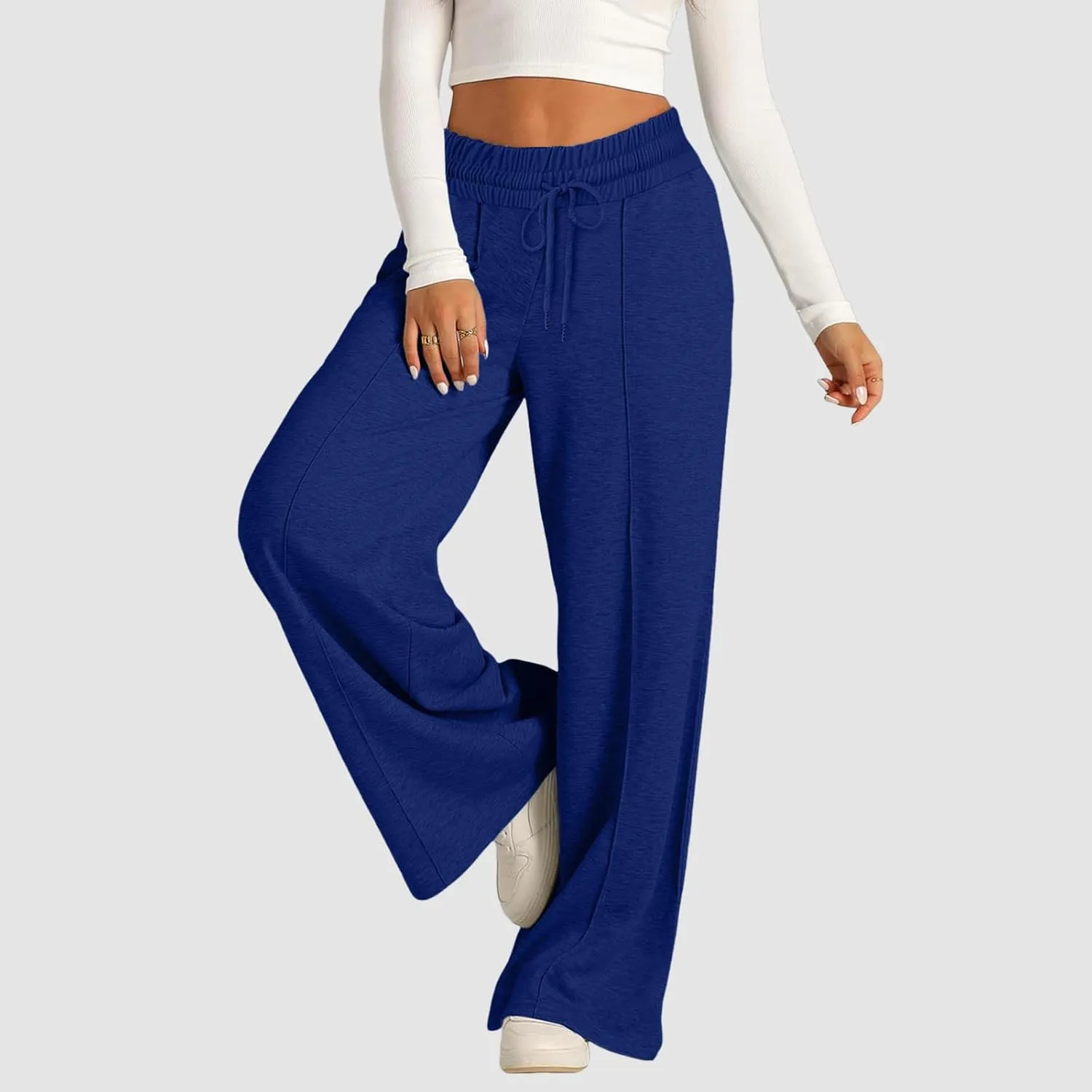 Aniywn Straight Wide Leg Sweatpants for Women Trendy High Waisted Yoga Pants Comfy Loose Fit Drawstring Jogger Athletic Pants