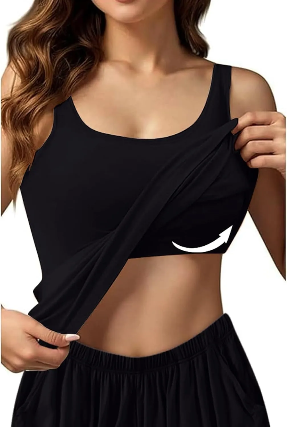 Aniywn Summer Pajamas For Women Set 2Piece womens Loungewear Tank Top & Shorts Sleepwear Pj Set Tank Top with Built In Bra