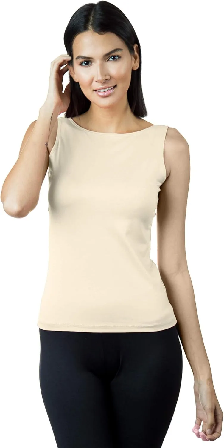 Anue Miami Womens High Scoop Neck Tank Top