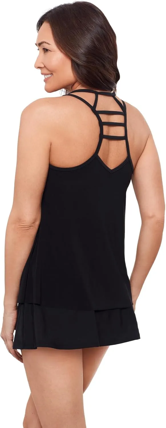Aqua Green Women's Ladder Trim Racerback Tankini Top