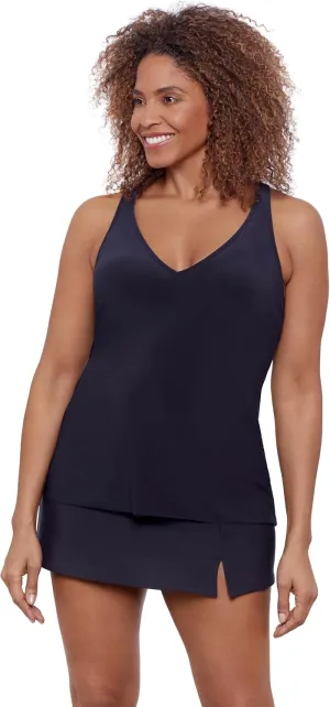Aqua Green Women's Ladder Trim Racerback Tankini Top