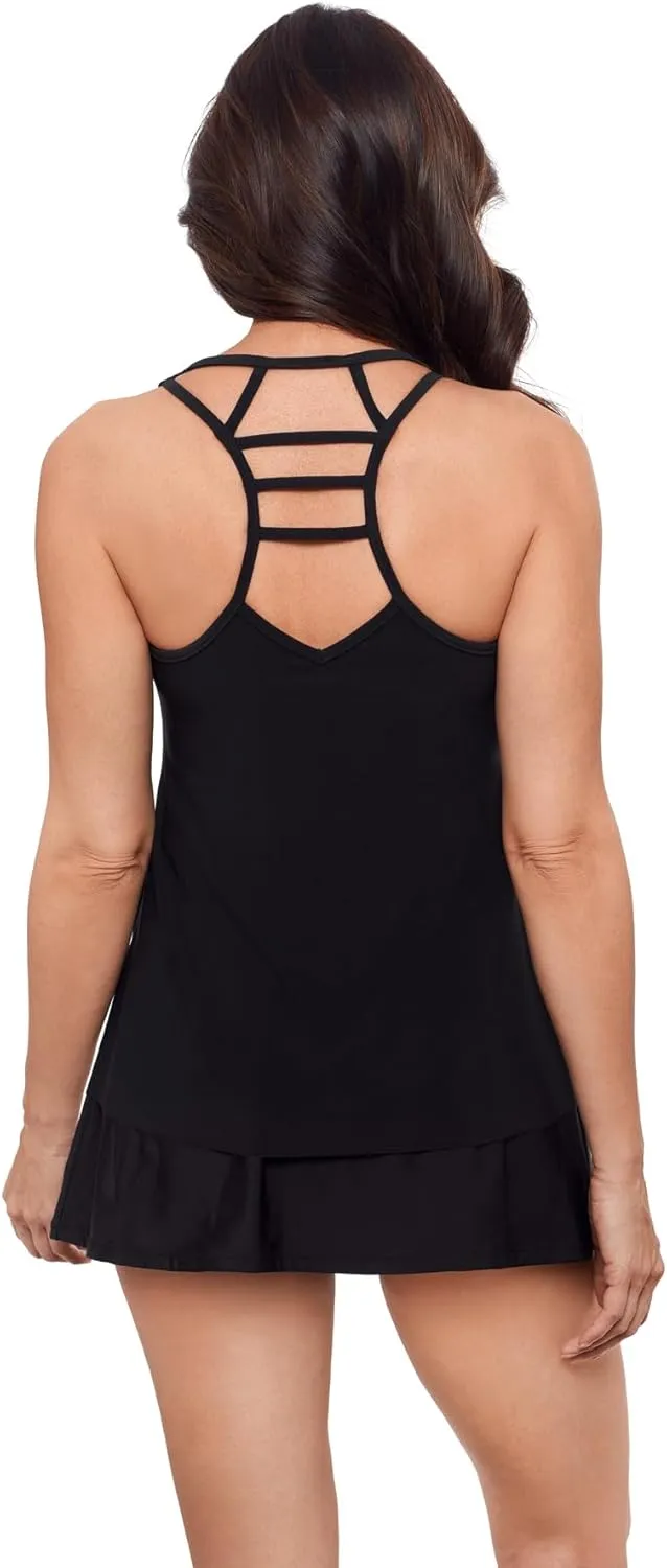 Aqua Green Women's Ladder Trim Racerback Tankini Top