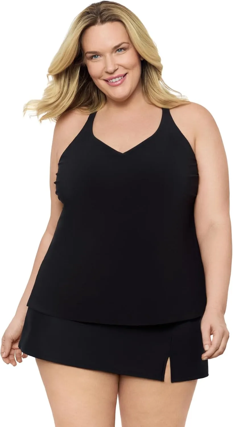 Aqua Green Women's Standard Y-Back Tankini Top