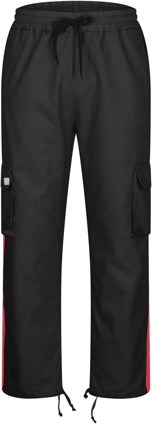 Baggy Cargo Sweatpants for Men Big and Tall Fashion 2023 Color Block Joggers Pants Casual Loose Fit Cotton Cargos