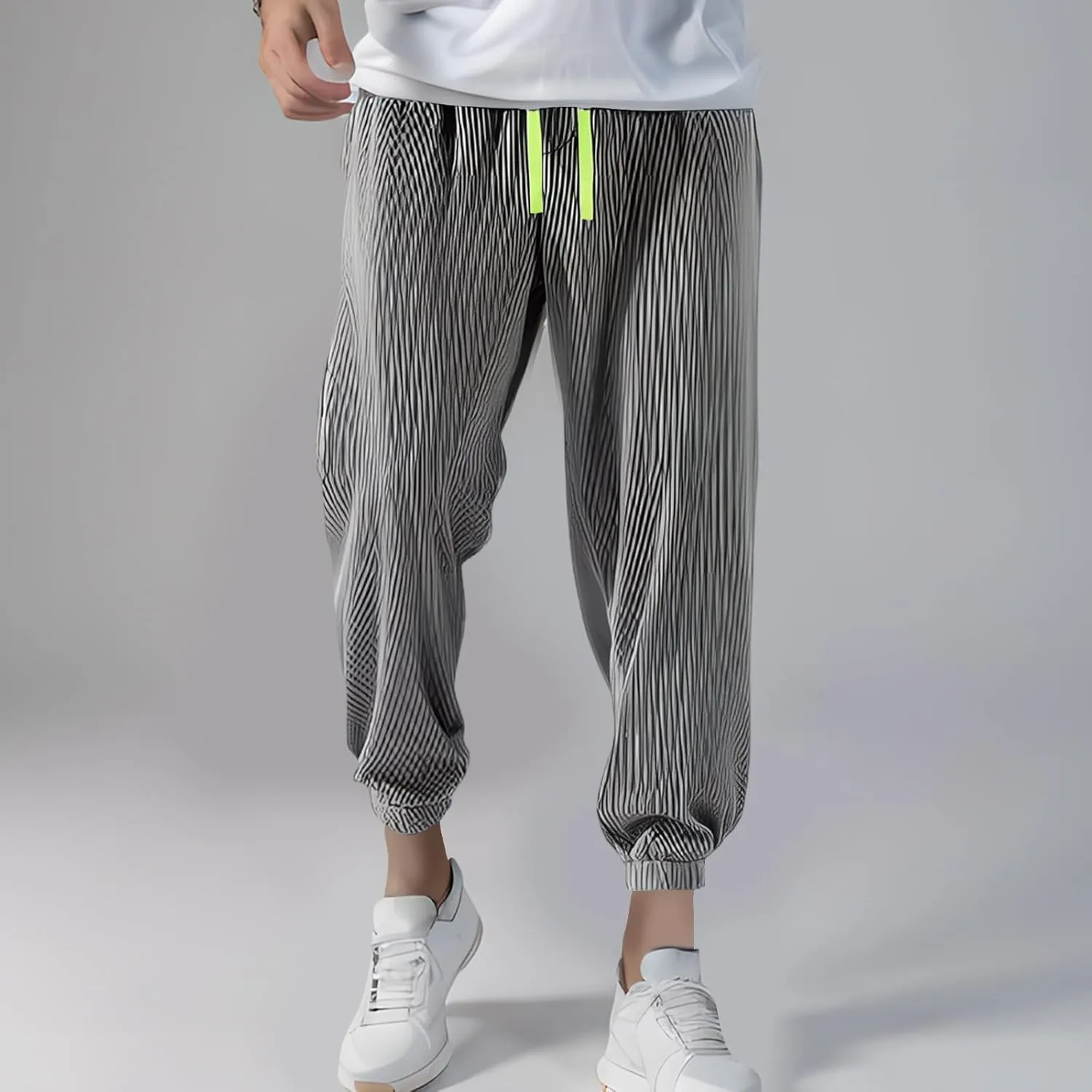 Baggy Sweatpants Men Open Bottom Straight Wide Leg Sweatpants Trendy Casual Yoga Athletic Lounge Pants with Pockets
