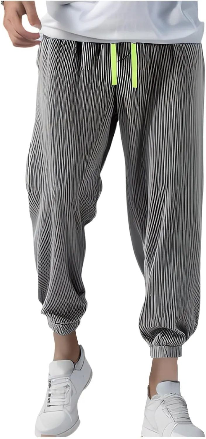 Baggy Sweatpants Men Open Bottom Straight Wide Leg Sweatpants Trendy Casual Yoga Athletic Lounge Pants with Pockets