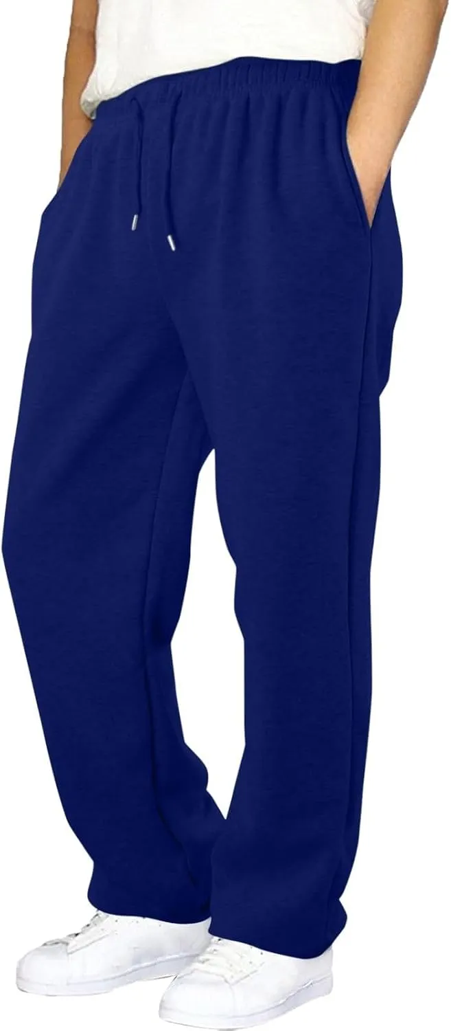 Baggy Sweatpants Men Tapered Loose Fit Trousers Drawstring Pants Elastic Waist Workout Slacks with Pockets