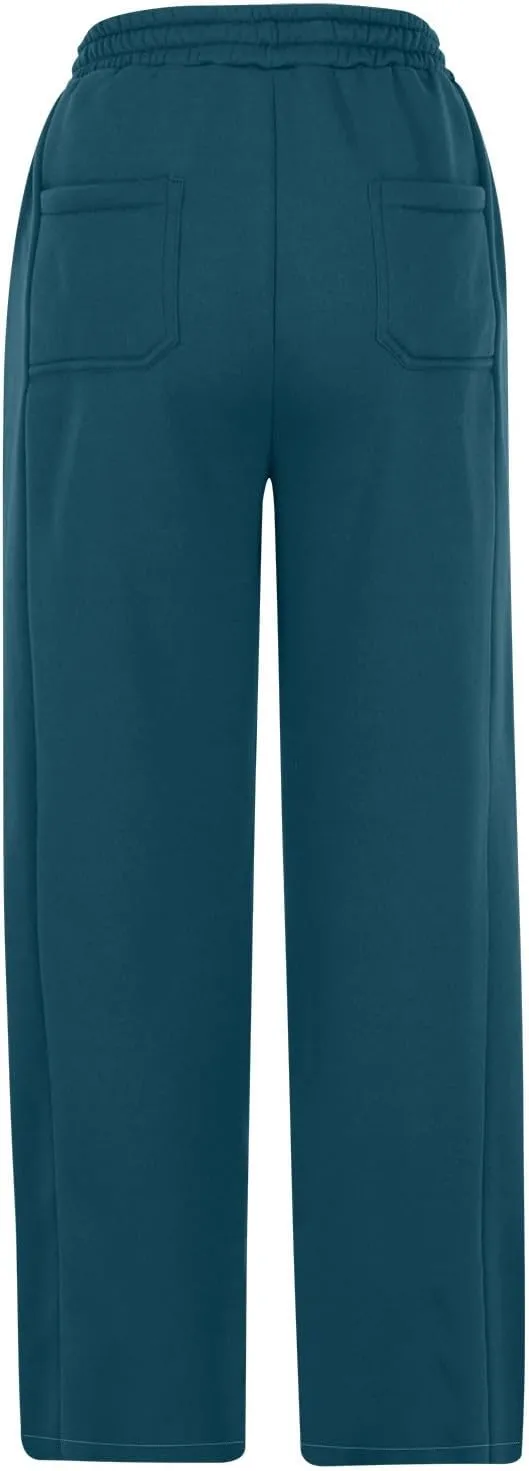 Baggy Sweatpants Women Sherpa Fleece Lined Pants Thick Sweatpants High Waist Wide Leg Pants Drawstring Trousers Pocket