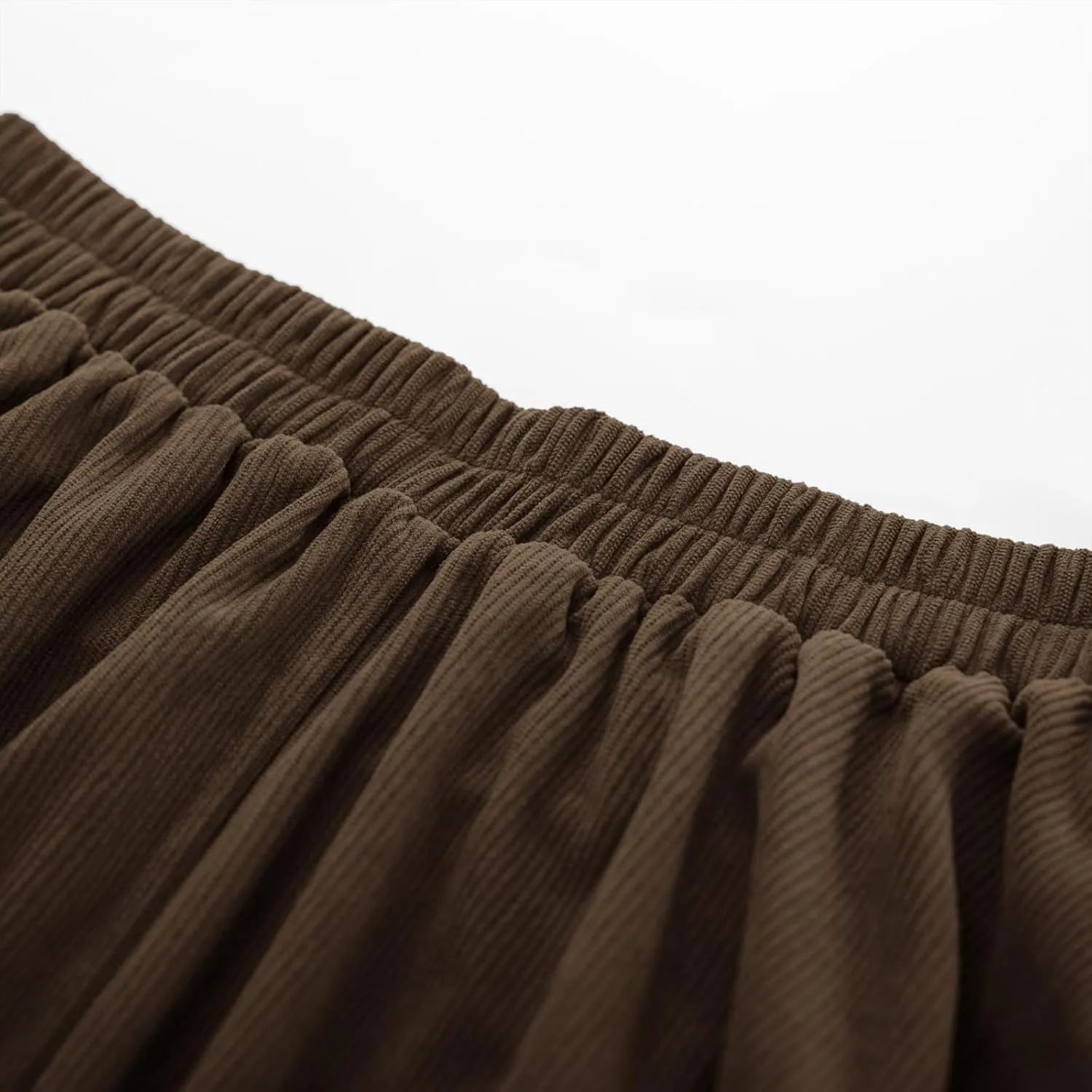 Belle Poque Corduroy Skirt for Women A-Line Flared Swing Skirt Midi High Waist Skirts