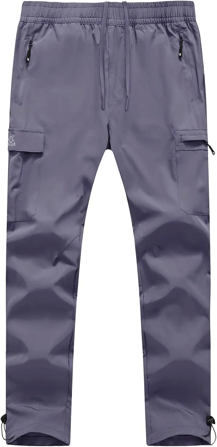 BGOWATU Hiking Pants for Men, Water Resistant Stretch Cargo Pants, Lightweight Quick Dry Outdoor Fishing Pants
