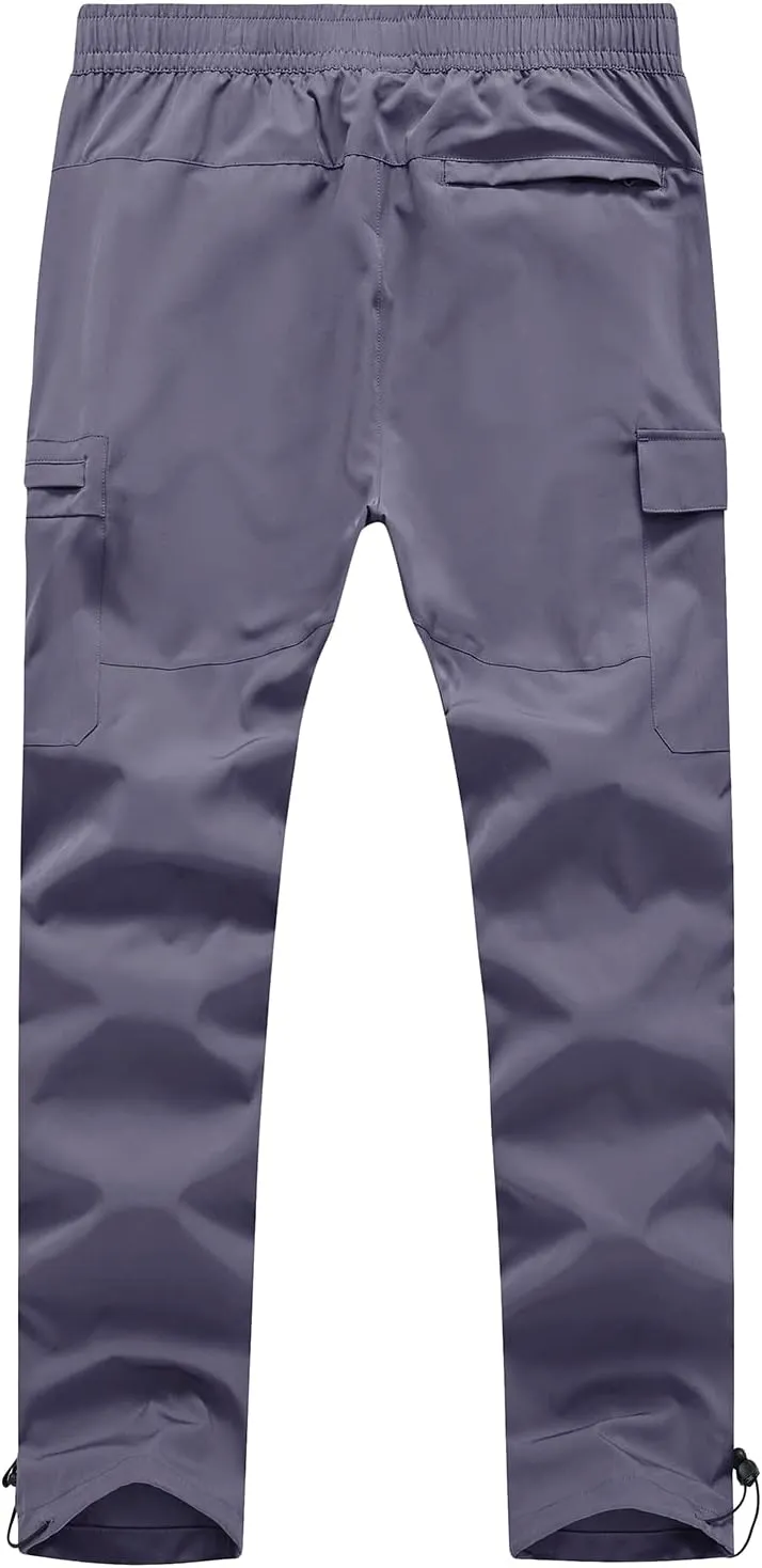 BGOWATU Hiking Pants for Men, Water Resistant Stretch Cargo Pants, Lightweight Quick Dry Outdoor Fishing Pants