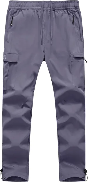 BGOWATU Hiking Pants for Men, Water Resistant Stretch Cargo Pants, Lightweight Quick Dry Outdoor Fishing Pants