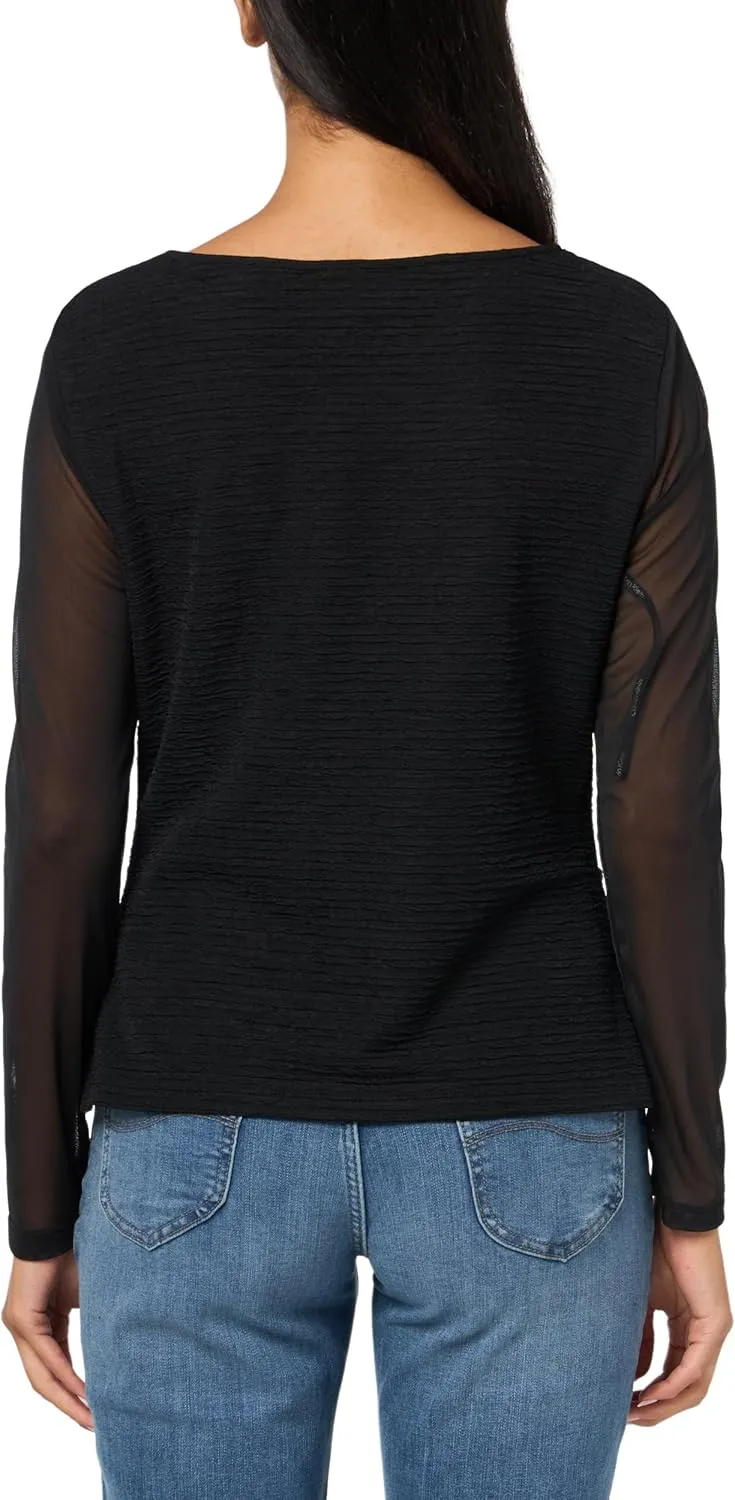 Calvin Klein Women's Long Sleeve Asymmetrical Neckline Top