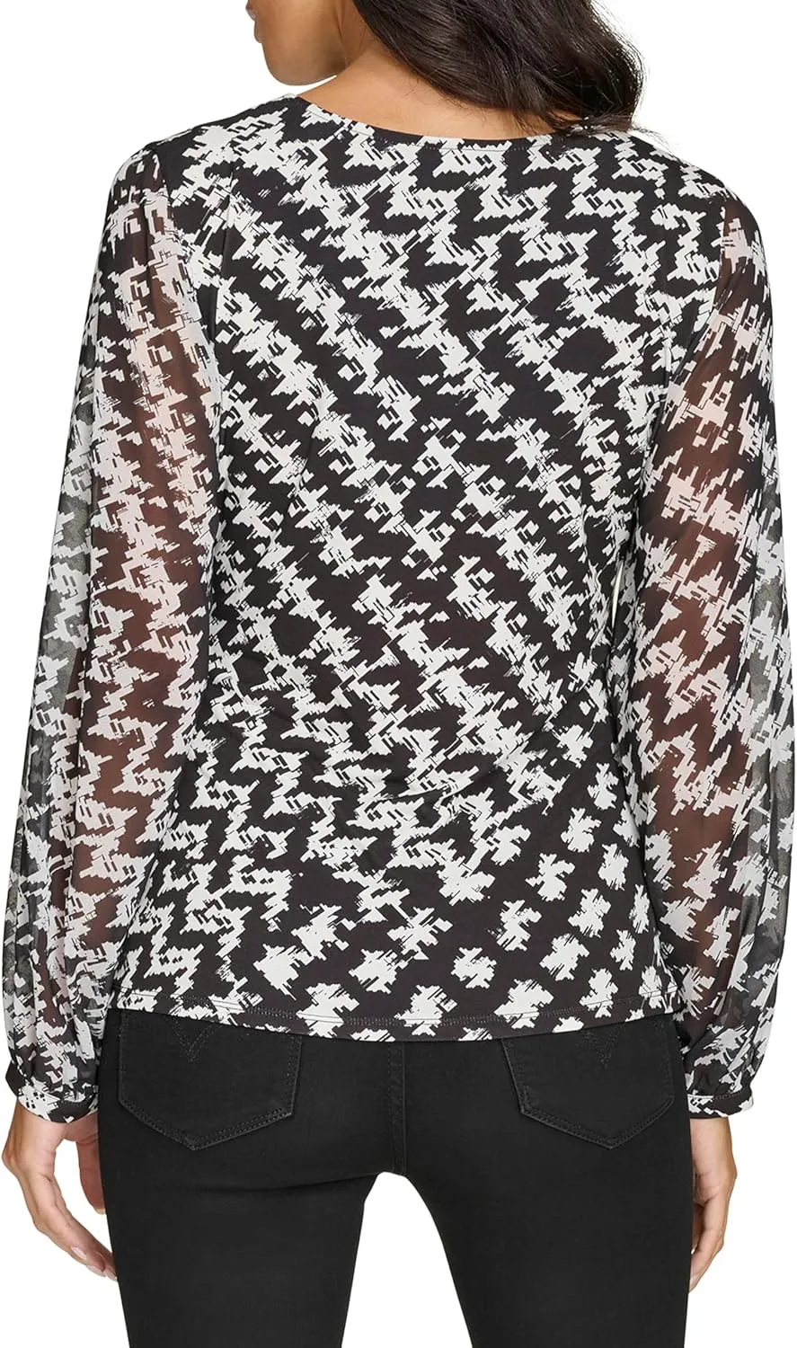 Calvin Klein Women's V-Neck Long Sleeve Top
