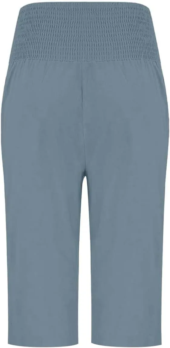 Capri Pants for Women, Wide Leg with Pockets High Waist Tummy Control