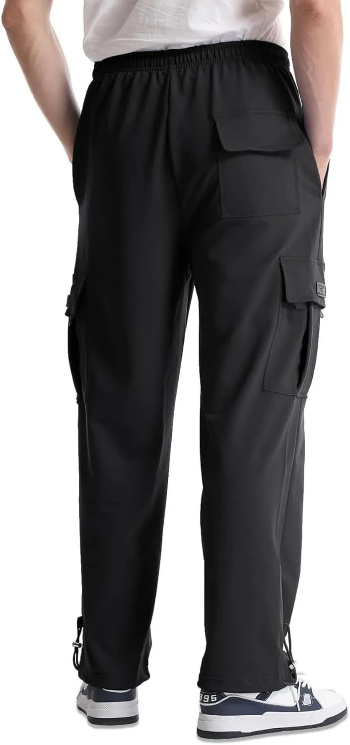 Cargo Pants For Men Stretch Drawstring Elastic Waist Sweatpants Tall Regular Fit Pants Tall Joggers Trousers