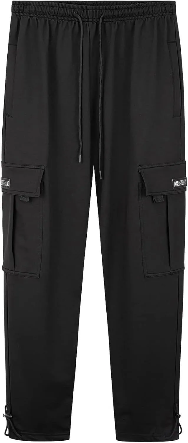 Cargo Pants For Men Stretch Drawstring Elastic Waist Sweatpants Tall Regular Fit Pants Tall Joggers Trousers