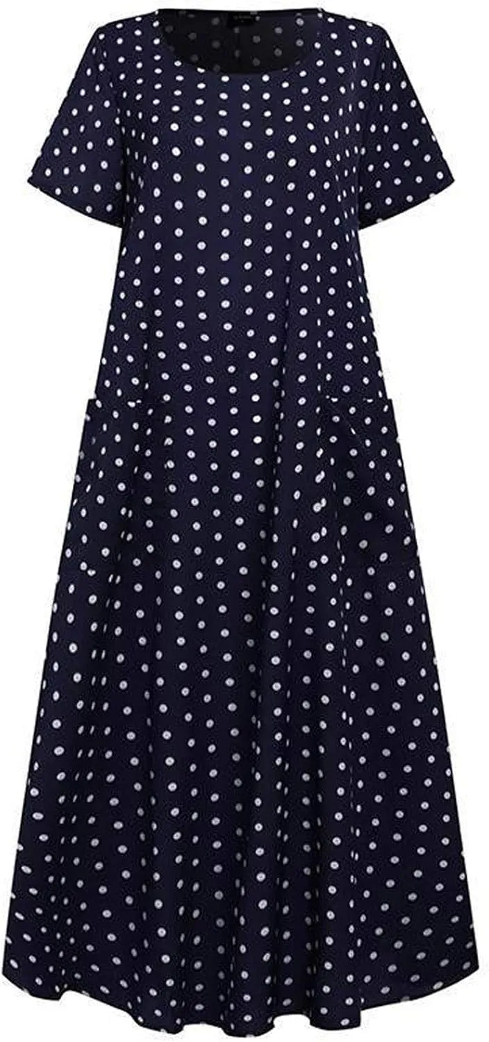 Casual Summer Dresses for Women 2025,Women's Beach Floral Printed Maxi Dress Flowy V Neck Loose Daily Vintage Dresses