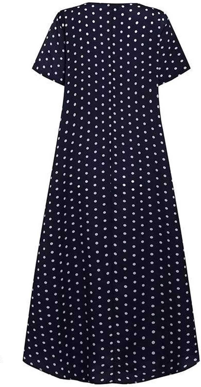 Casual Summer Dresses for Women 2025,Women's Beach Floral Printed Maxi Dress Flowy V Neck Loose Daily Vintage Dresses