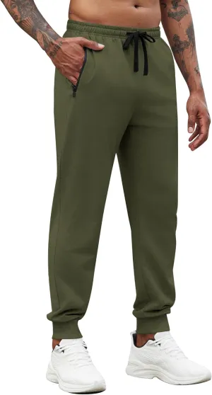 COOFANDY Men's Joggers Drawstring Jogger Sweatpants with Zipper Pockets Lightweight Slim Fit Athletic Track Pants