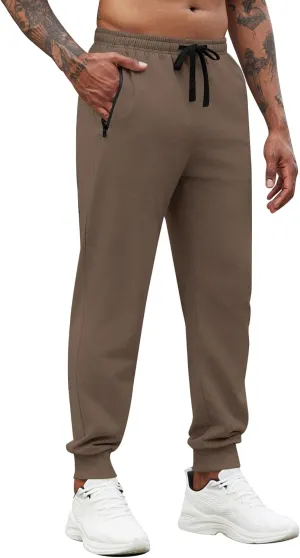 COOFANDY Men's Joggers Drawstring Jogger Sweatpants with Zipper Pockets Lightweight Slim Fit Athletic Track Pants