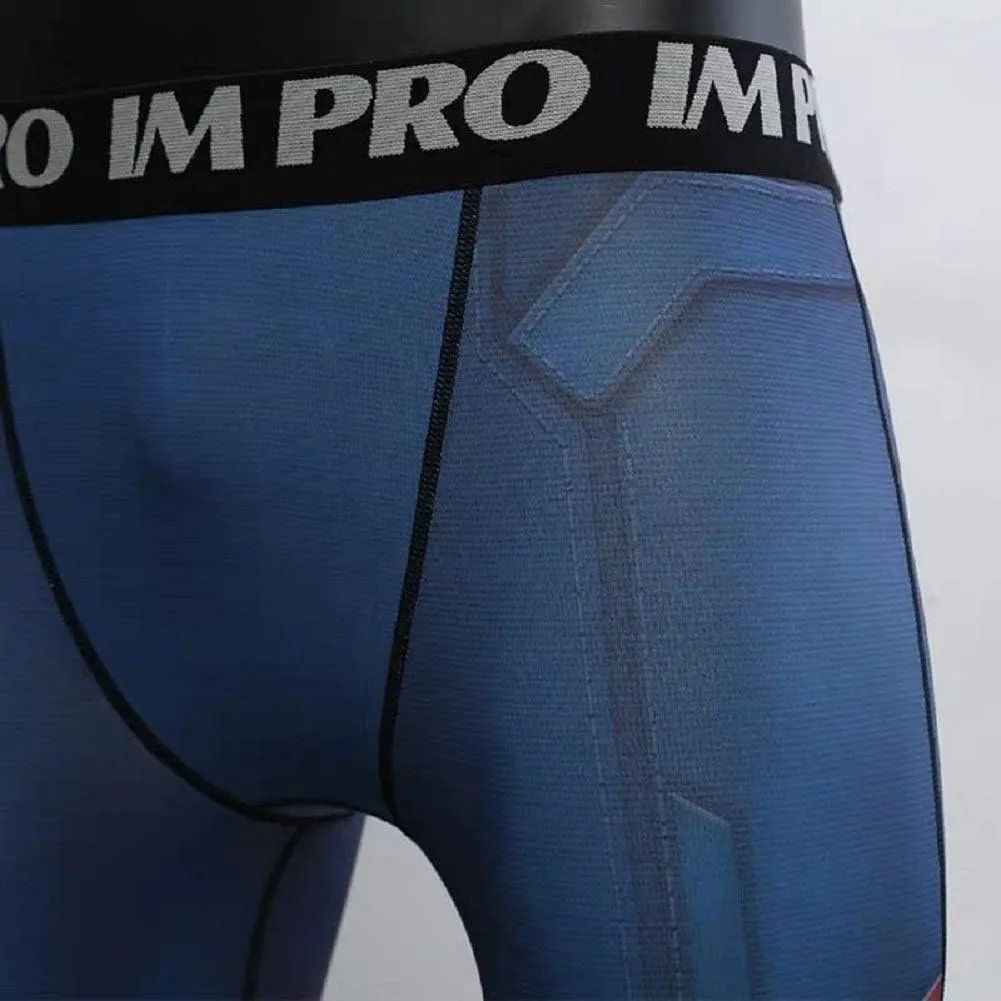 Cosfunmax Men's Super-Hero Compression Sports Fitness T-Shirt 3D Print Quick-Drying Gym Ruining Base Layer