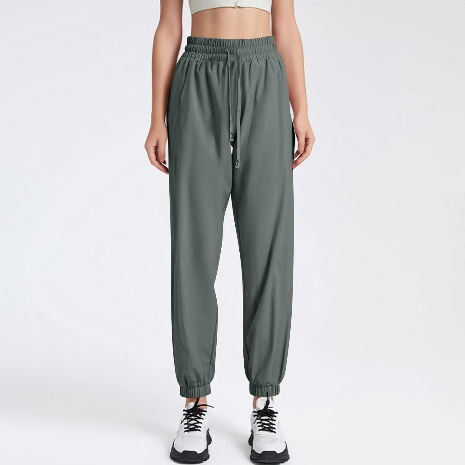 Cotton Linen Yoga Pants Business Casual,Wide Leg Sweatpants Women Denim Flowy Wide Trousers High Waisted