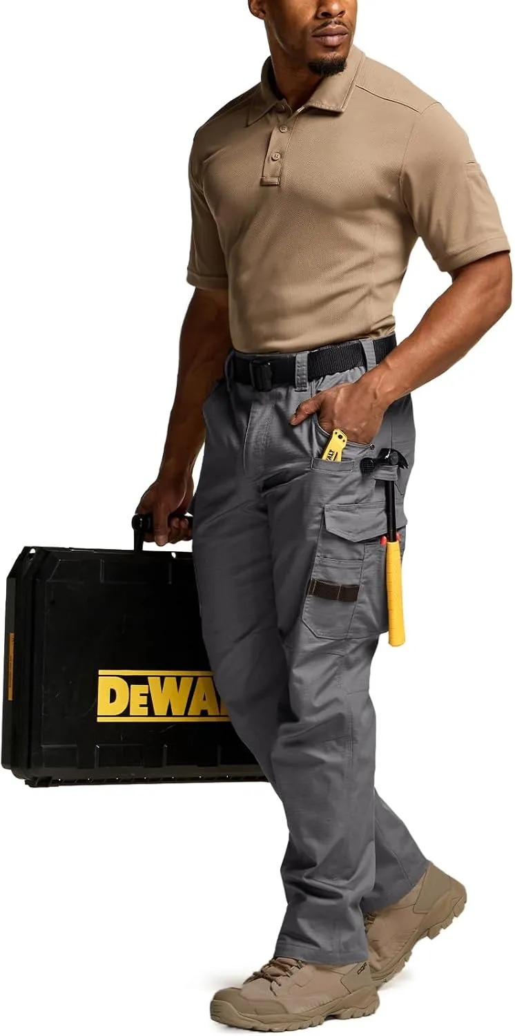 CQR Men's Quick Dry Work Pants, Water Resistant Outdoor Tactical Pants, Lightweight Stretch Cargo Hiking Pants