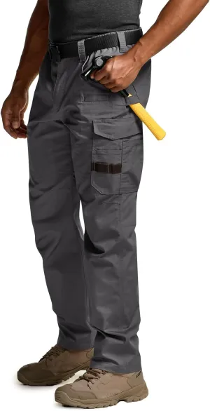CQR Men's Quick Dry Work Pants, Water Resistant Outdoor Tactical Pants, Lightweight Stretch Cargo Hiking Pants