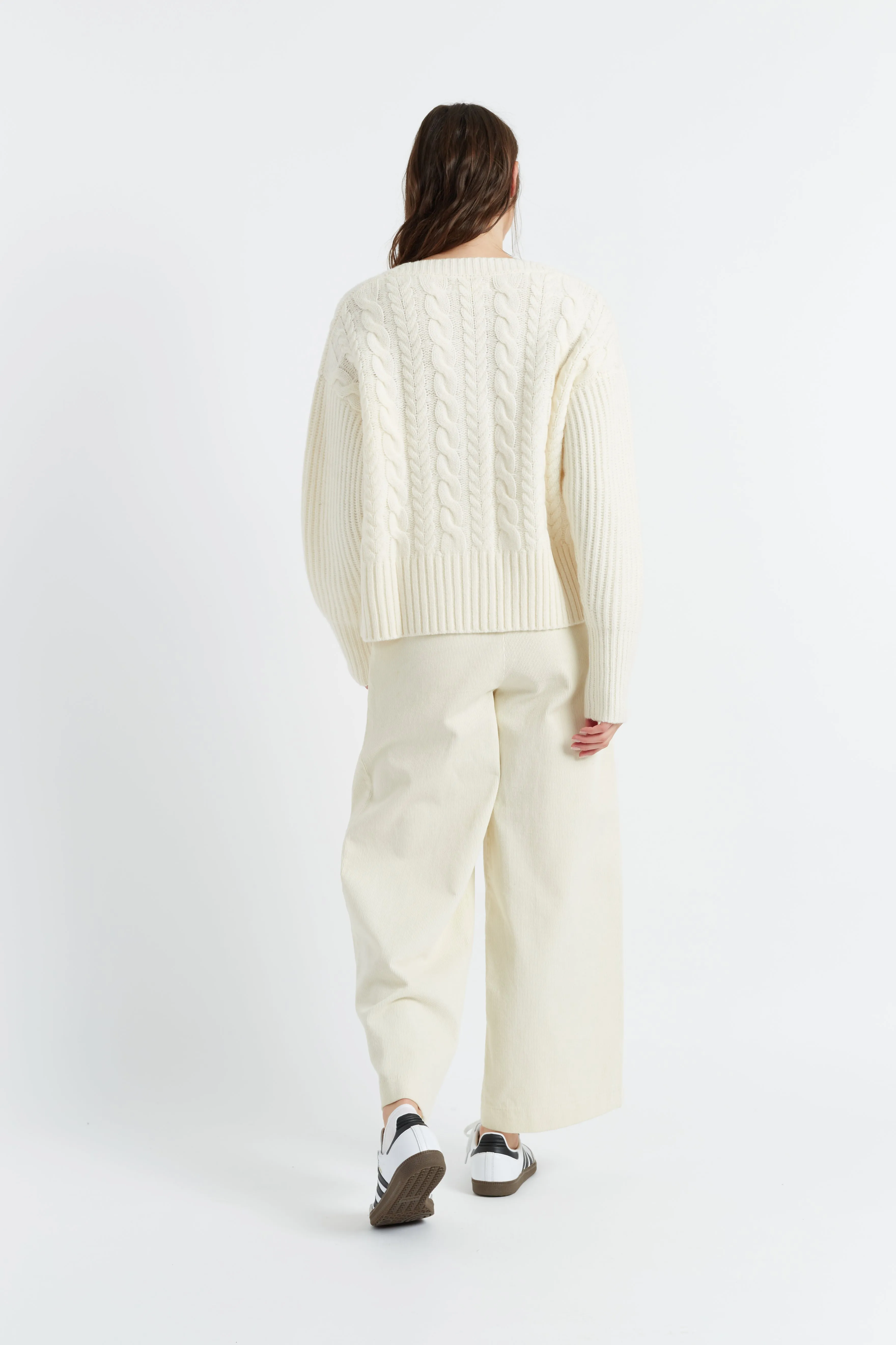 Cream Wool Aran Cardigan