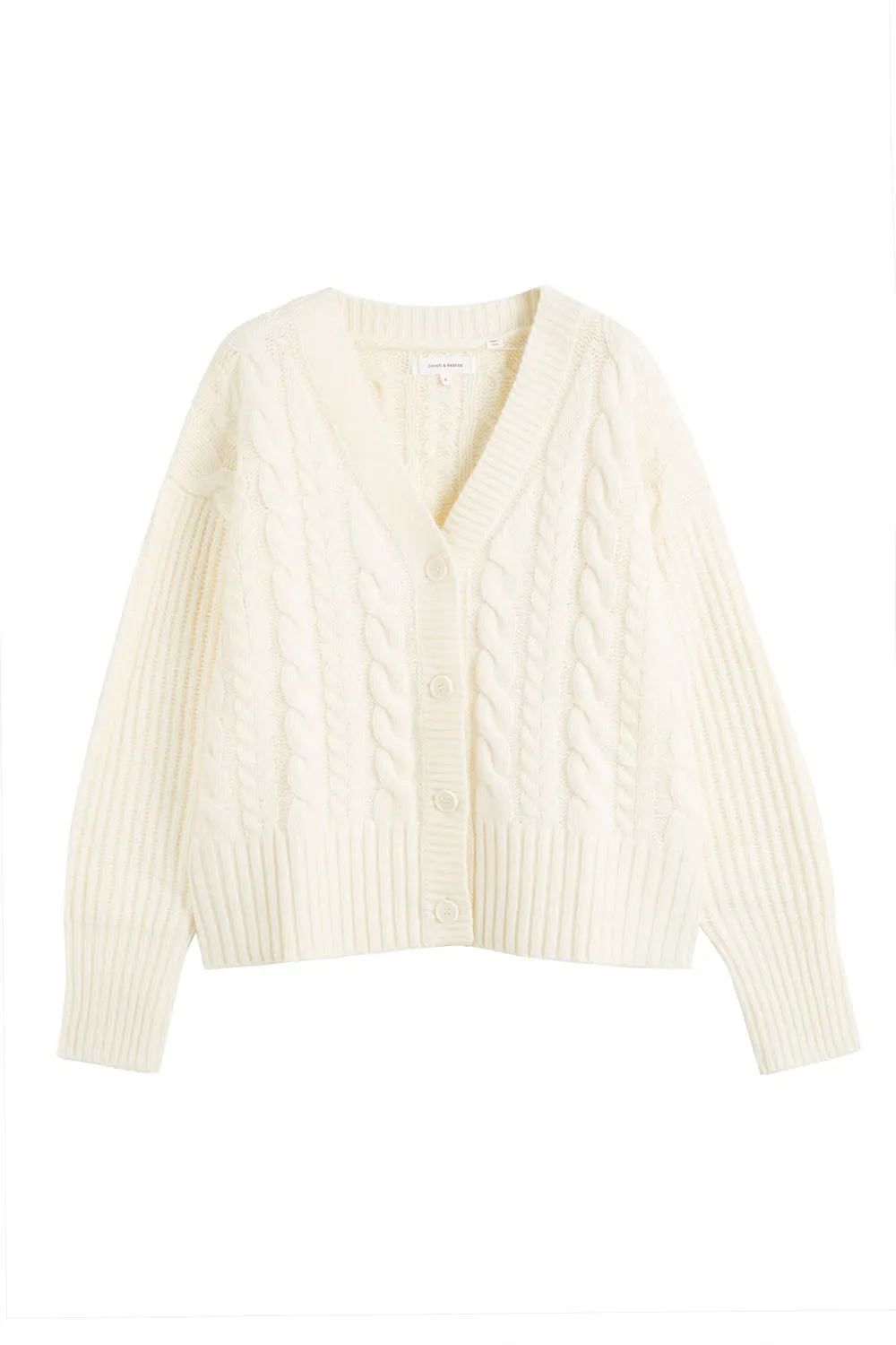 Cream Wool Aran Cardigan