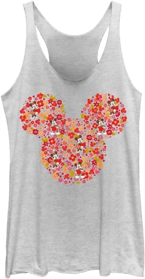 Disney Classic Mickey Flowers Women's Racerback Tank Top