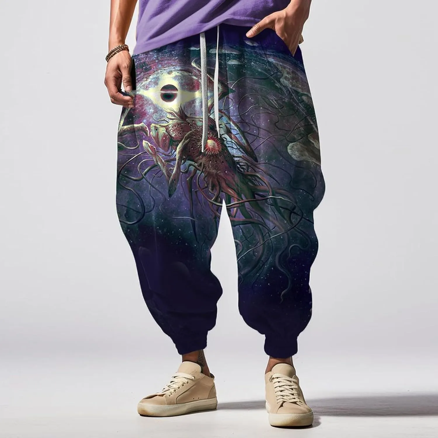 Drawstring Elastic Waist Baggy Sweatpants Trousers Sweatpants Men Hippie Harem Pants Boho Pants