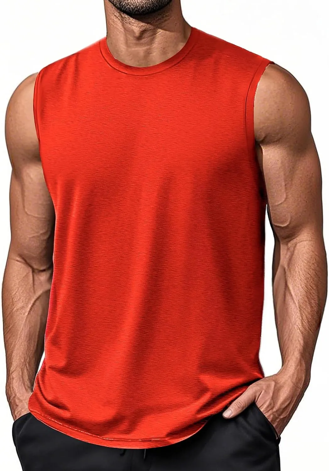 EKLENTSON Men's Tank Tops UPF 50  Sleeveless Shirt Lightweight Cooling Muscle Tee Sun Protection Quick Dry Workout Shirt