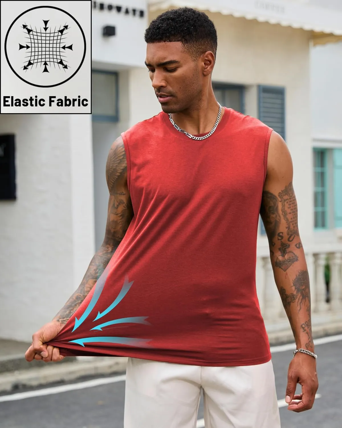 EKLENTSON Men's Tank Tops UPF 50  Sleeveless Shirt Lightweight Cooling Muscle Tee Sun Protection Quick Dry Workout Shirt