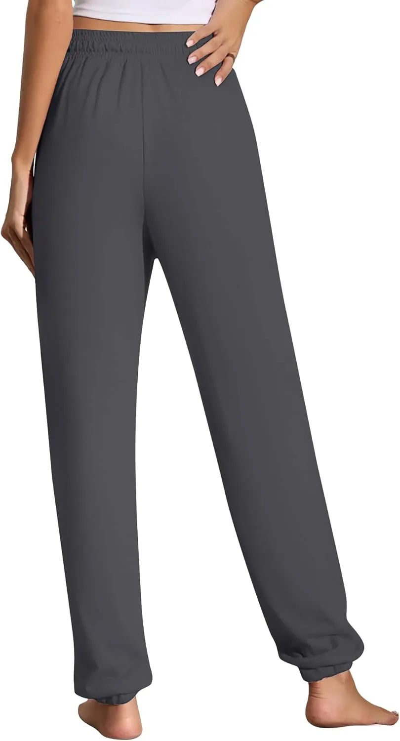 Ficerd 3 Pcs Women's Joggers Pants Casual Soft Sweatpants Lounge Pants High Waisted Athletic Joggers with Pockets