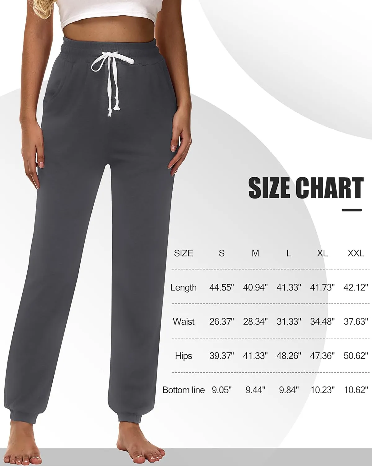 Ficerd 3 Pcs Women's Joggers Pants Casual Soft Sweatpants Lounge Pants High Waisted Athletic Joggers with Pockets