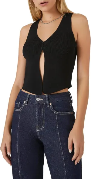 Forever 21 Women's Sweater-Knit Split-Hem Top