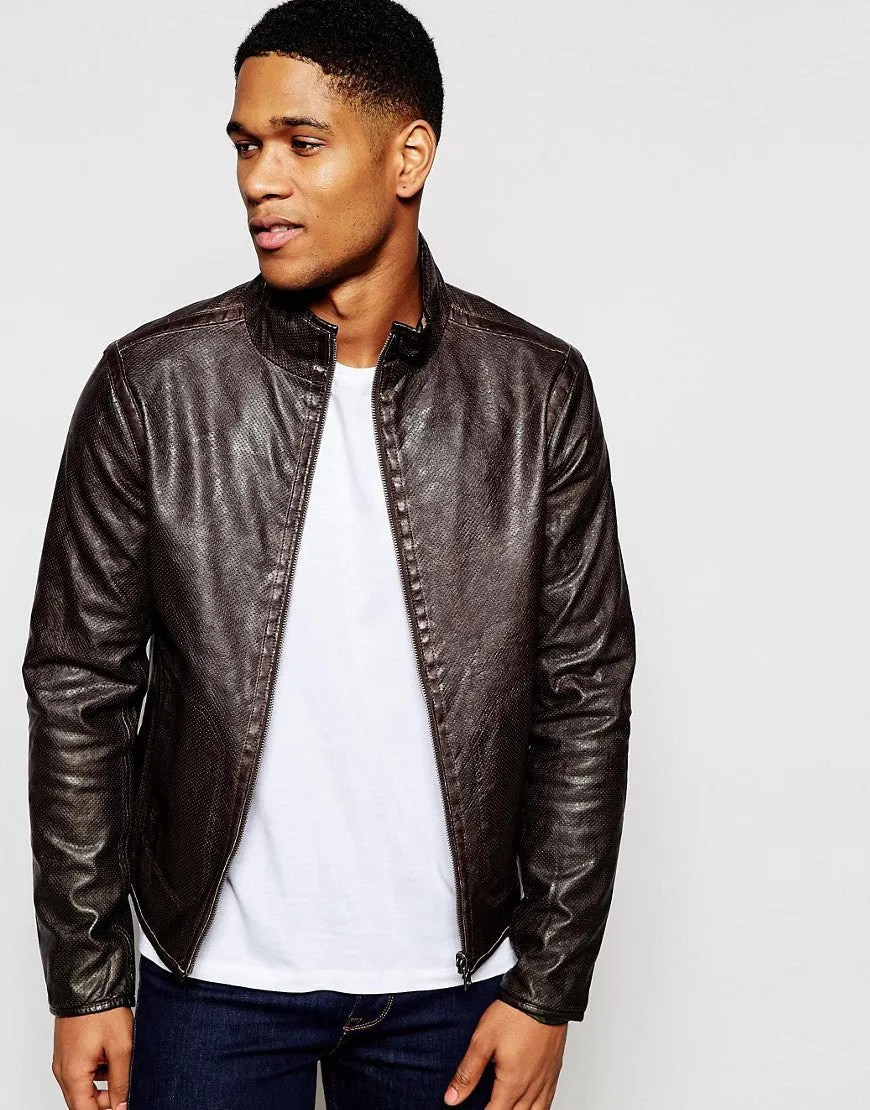 Gas Leather Look Reversable Jacket Camo