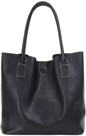 Genuine Leather Bucket Bag Set for Women Handbag and Purse Ladies Shoulder Purse Top Bag Top Handle Bag for Work Travel (B)