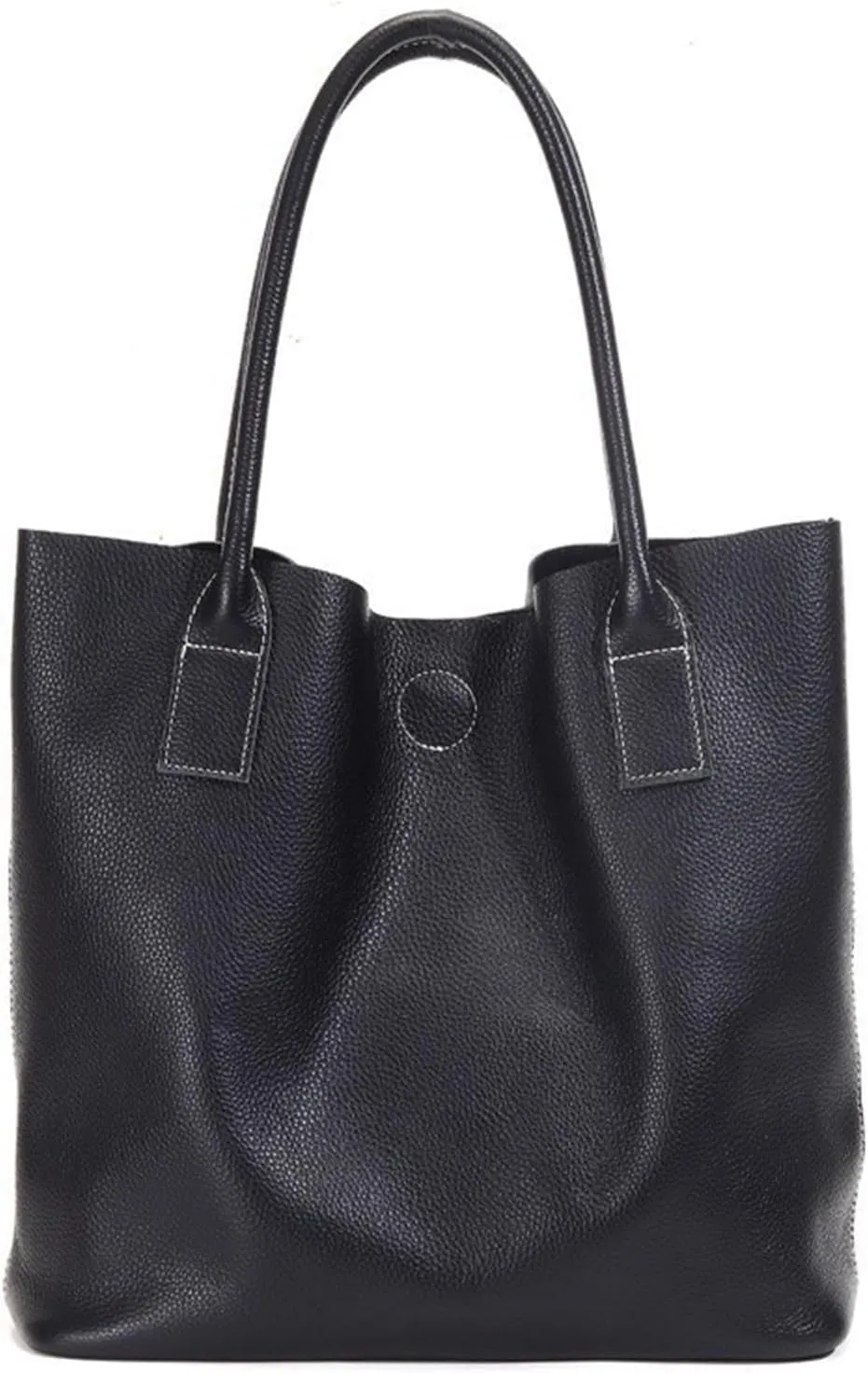 Genuine Leather Bucket Bag Set for Women Handbag and Purse Ladies Shoulder Purse Top Bag Top Handle Bag for Work Travel (B)
