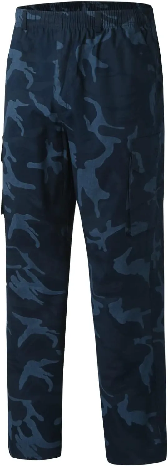 GIERIDUC Men's Fleece Cargo Sweatpants Big and Tall Cargo Pants for Men Half Long Half Short Pants Mens Wide Corduroy Pants